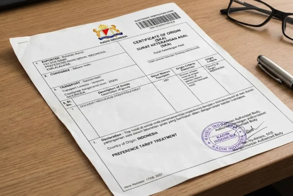 COO (Certificate of Origin) atau SKA