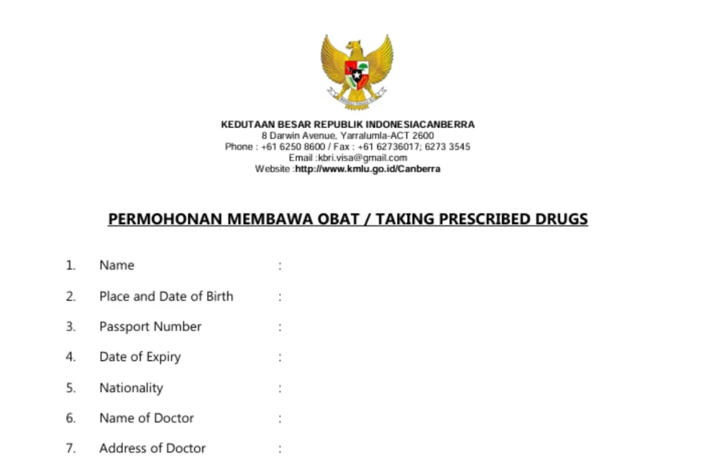 contoh surat keterangan membawa obat ke luar negeri