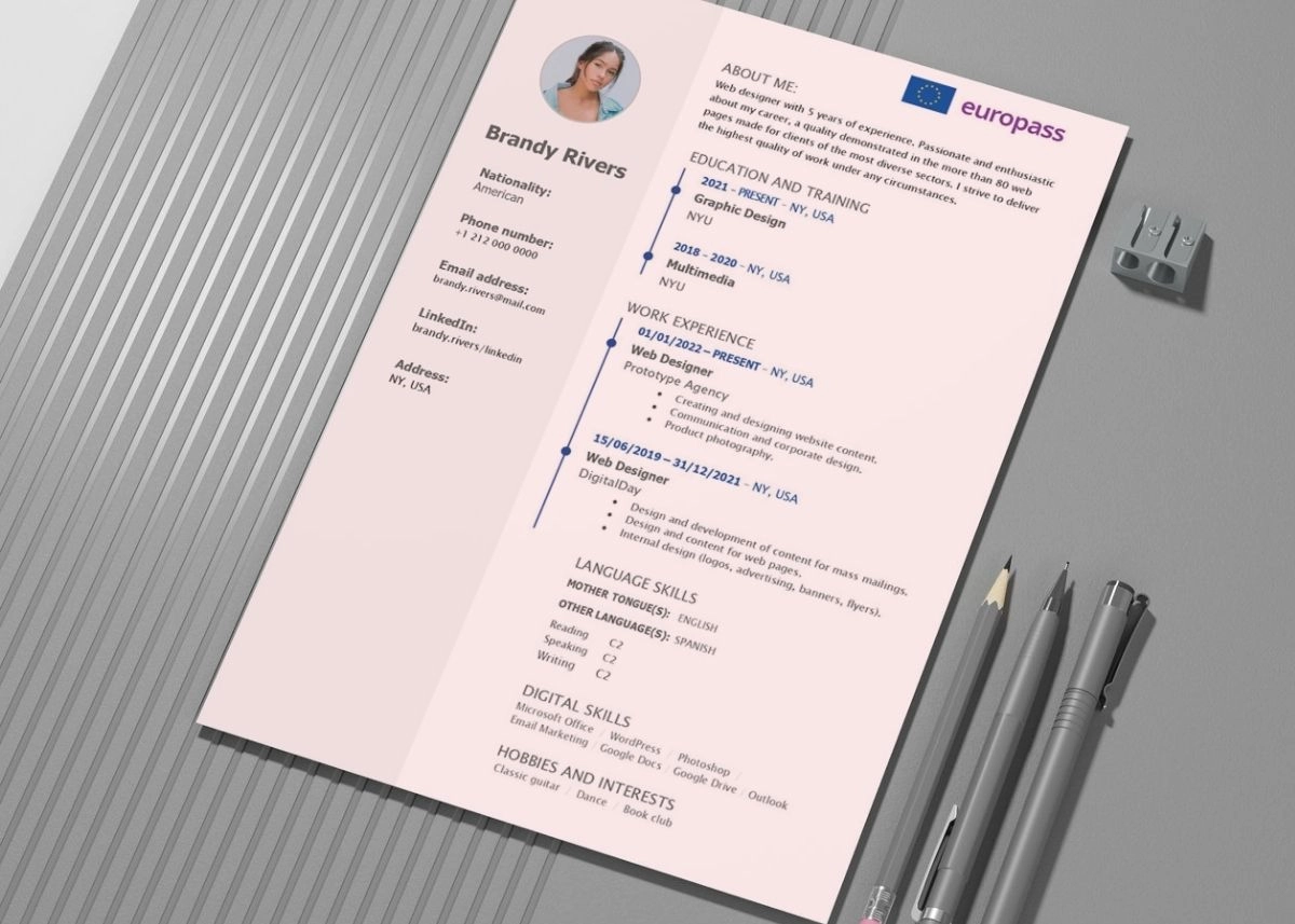 contoh CV Europass